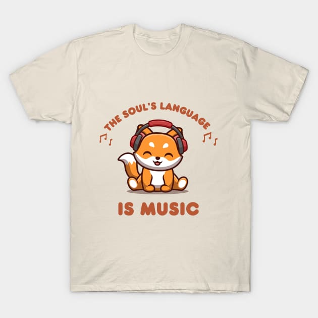 The soul's language is music kawaii T-Shirt by Syntax Wear